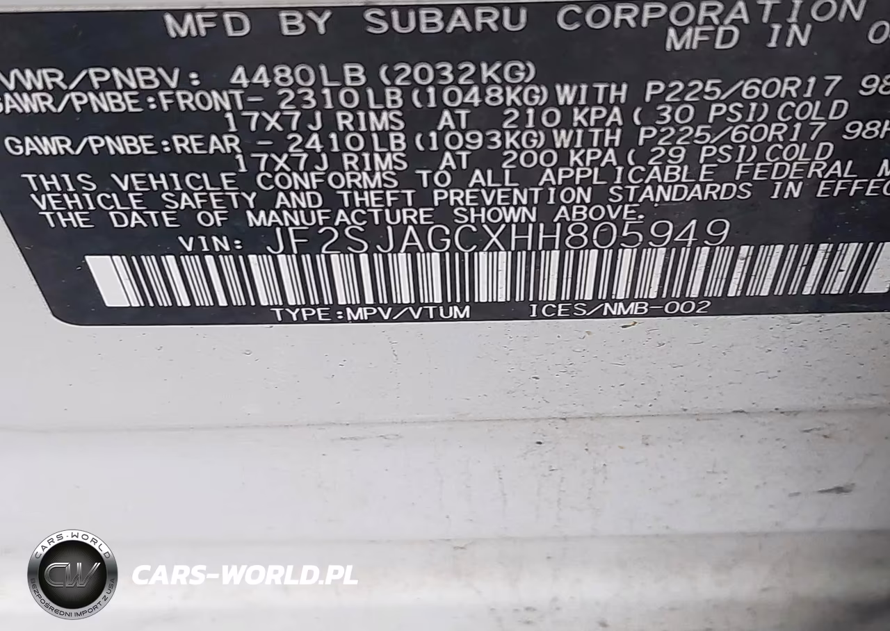 2017 Subaru Forester 2.5I Premium VIN:JF2SJAGCXHH805949 - 9