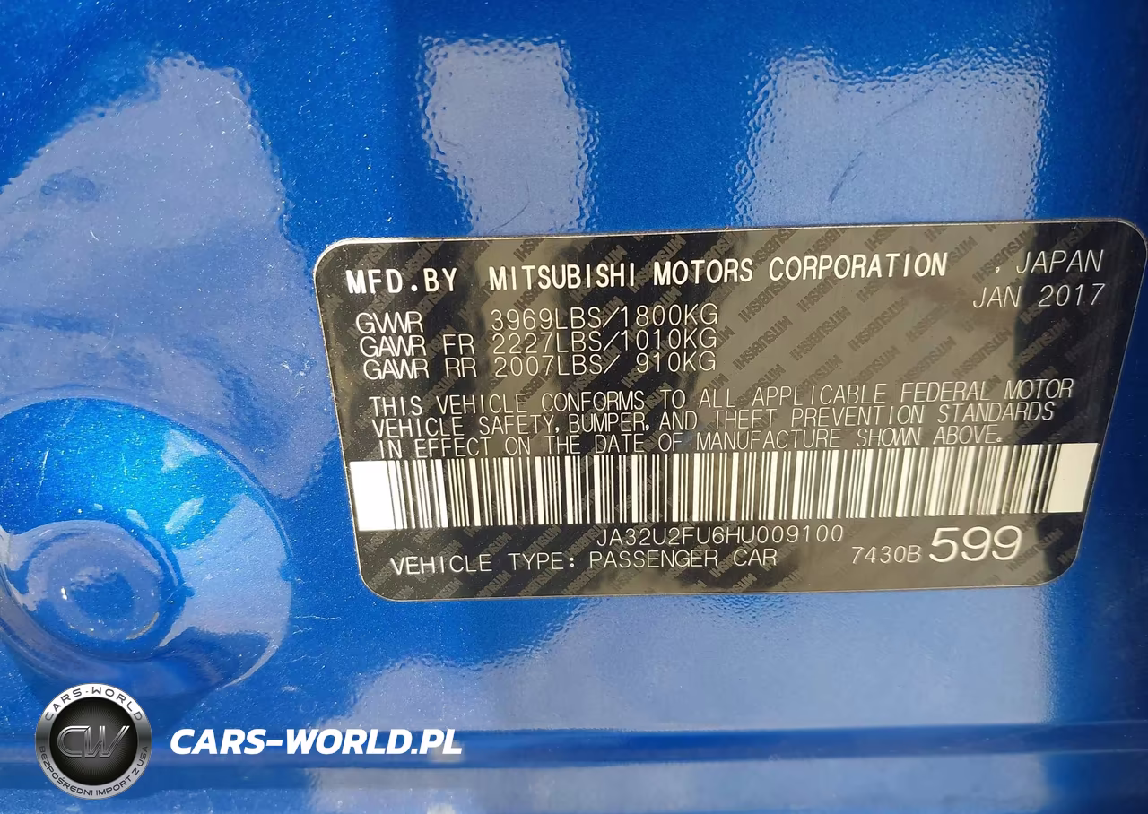 2017 Mitsubishi Lancer Es-Le VIN:JA32U2FU6HU009100 - 9