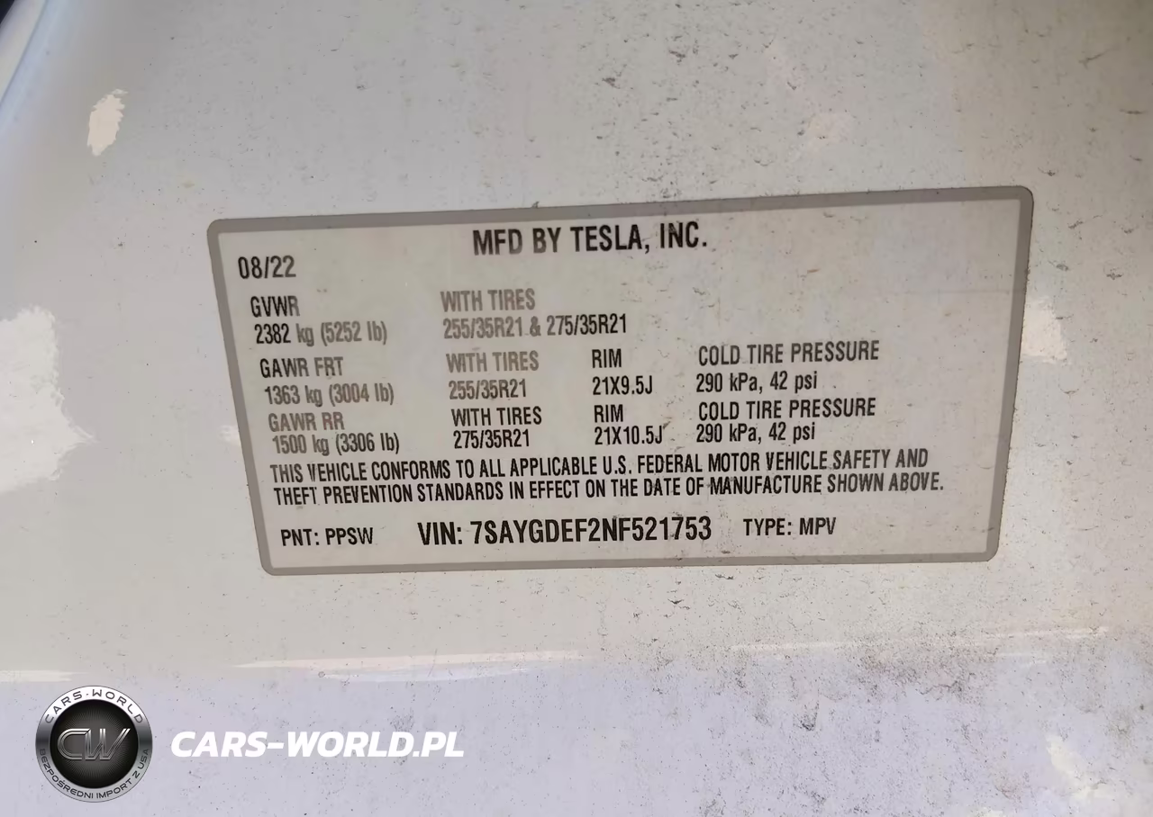 2022 Tesla Model Y Performance Dual Motor All-Wheel Drive VIN:7SAYGDEF2NF521753 - 9