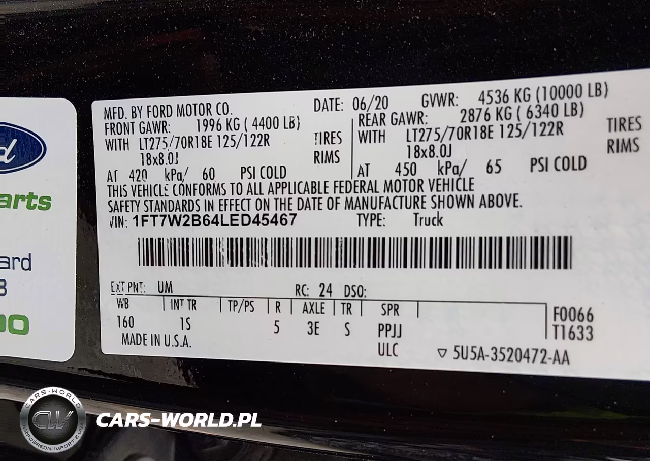 2020 Ford F-250 Xl VIN:1FT7W2B64LED45467 - 9
