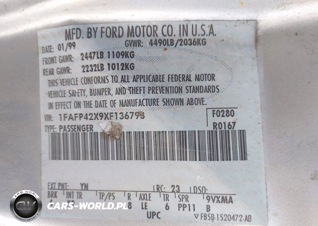 1999 Ford Mustang Gt VIN:1FAFP42X9XF136793 - 9