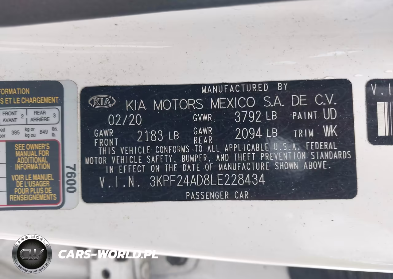 2020 Kia Forte Fe VIN:3KPF24AD8LE228434 - 9