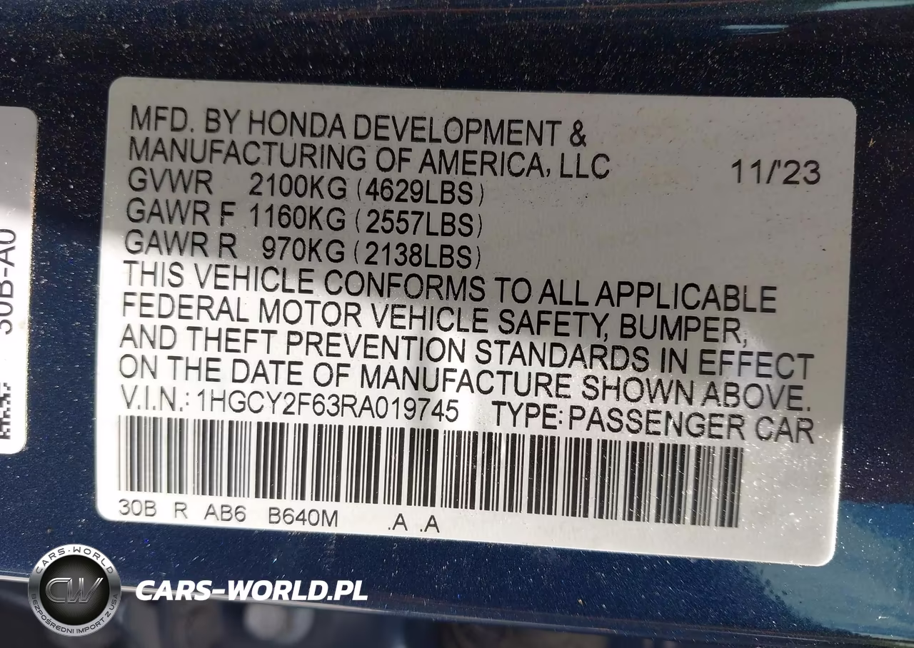 2024 Honda Accord Hybrid Ex-L VIN:1HGCY2F63RA019745 - 9
