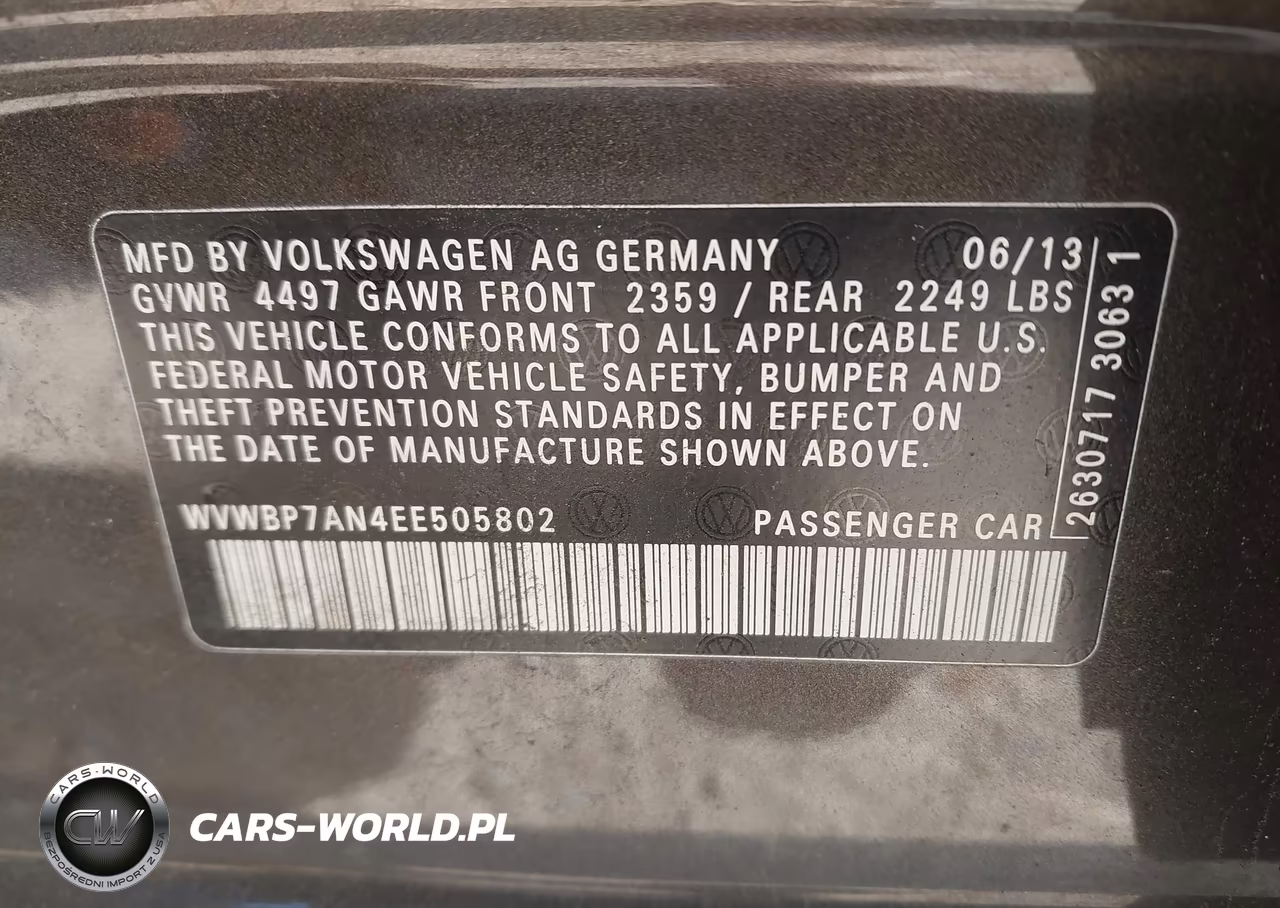 2014 Volkswagen Cc 2.0T Sport VIN:WVWBP7AN4EE505802 - 9