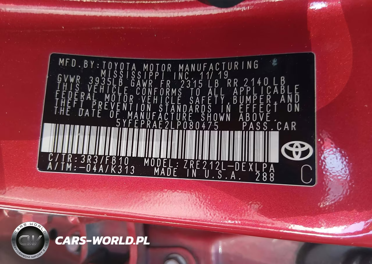 2020 Toyota Corolla Le VIN:5YFEPRAE2LP080475 - 9