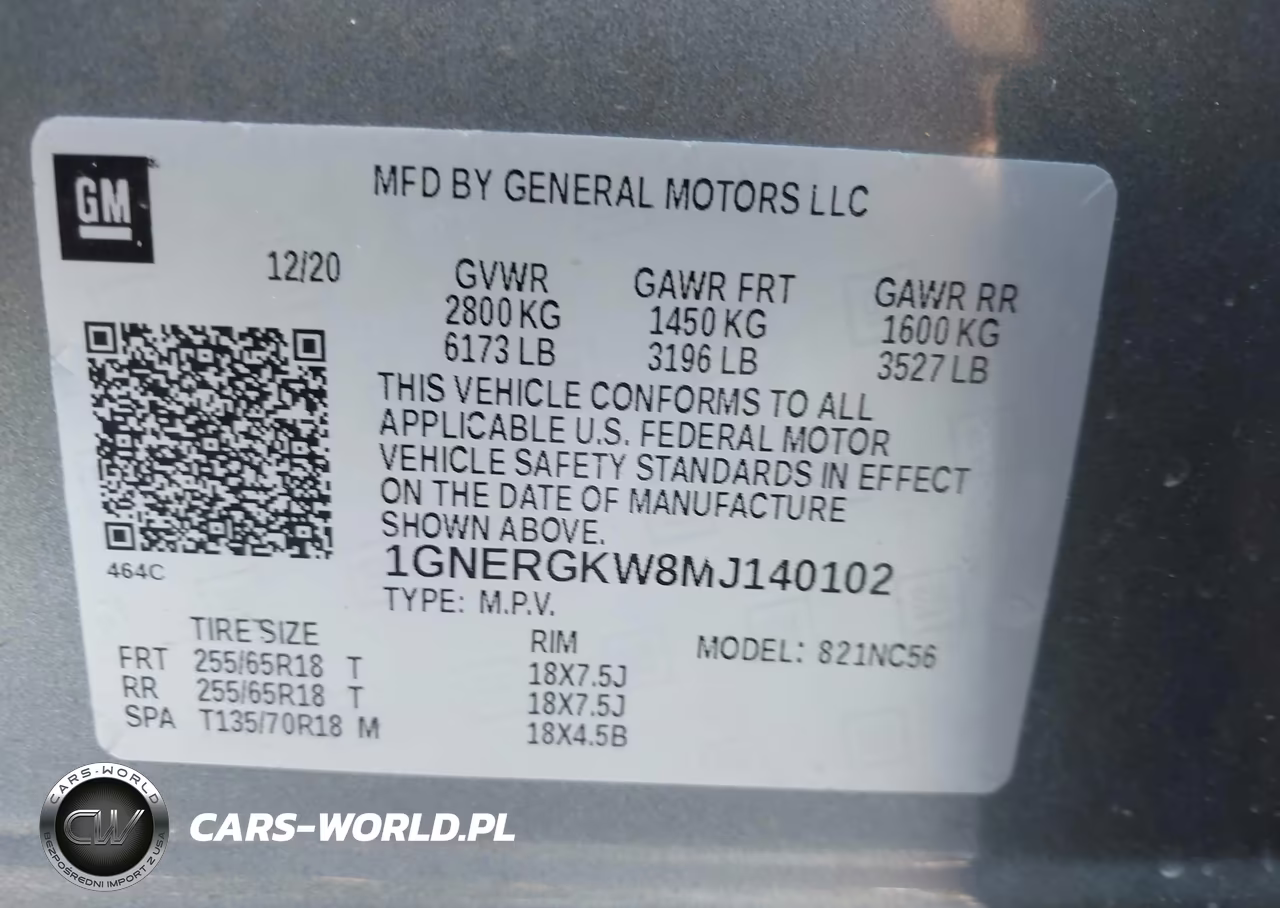 2021 Chevrolet Traverse Fwd Lt Cloth VIN:1GNERGKW8MJ140102 - 9