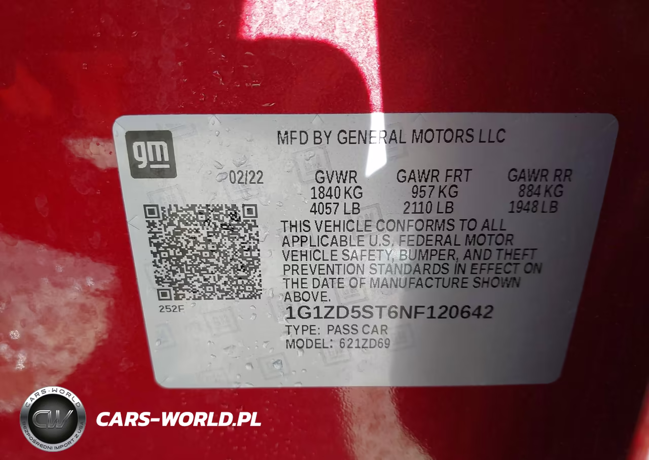 2022 Chevrolet Malibu Fwd Lt VIN:1G1ZD5ST6NF120642 - 9