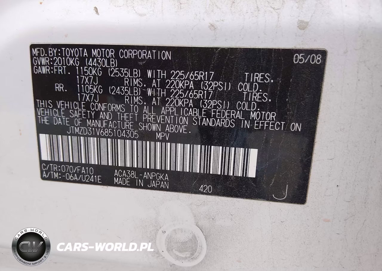 2008 Toyota Rav4 Limited VIN:JTMZD31V685104305 - 9