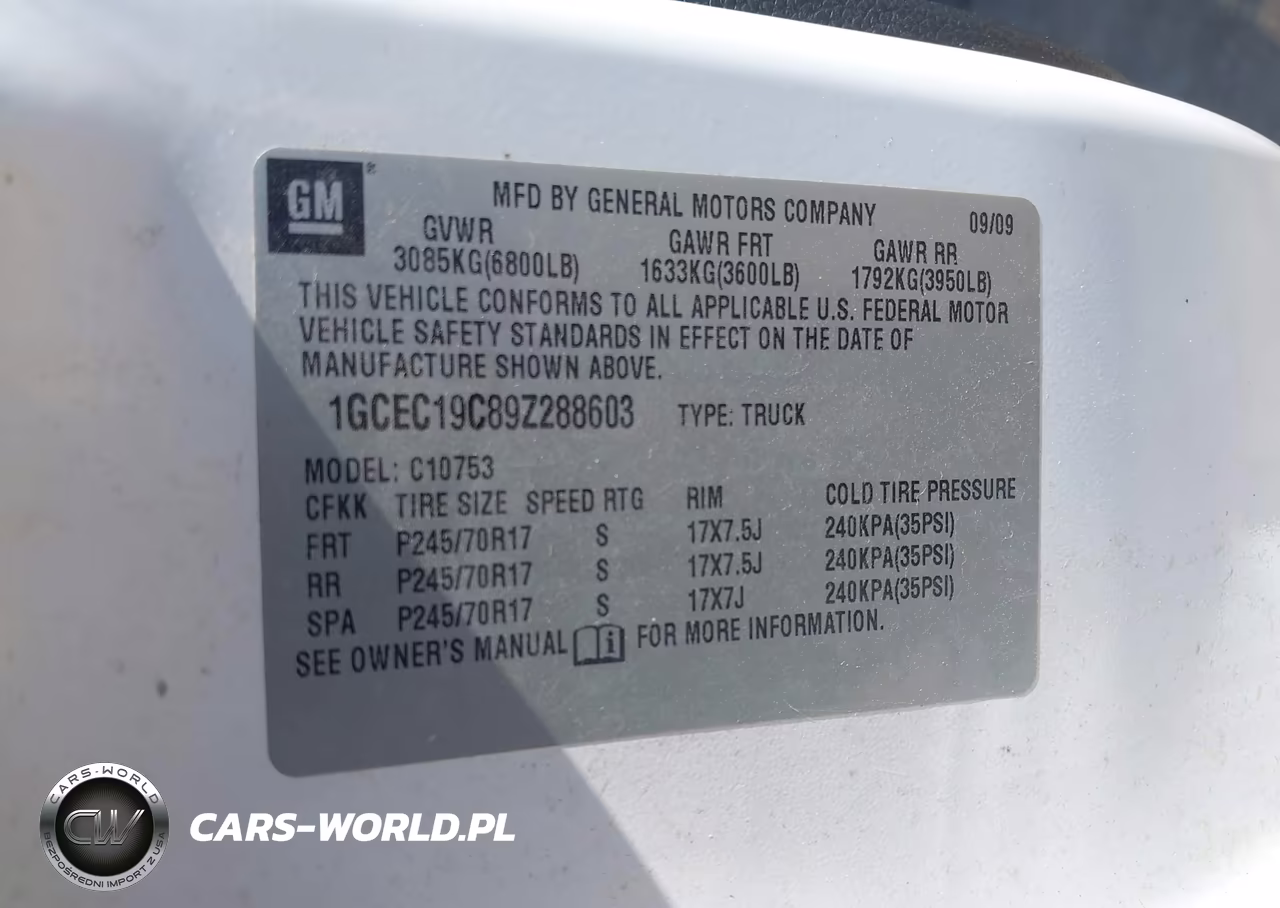2009 Chevrolet Silverado 1500 Ls VIN:1GCEC19C89Z288603 - 9