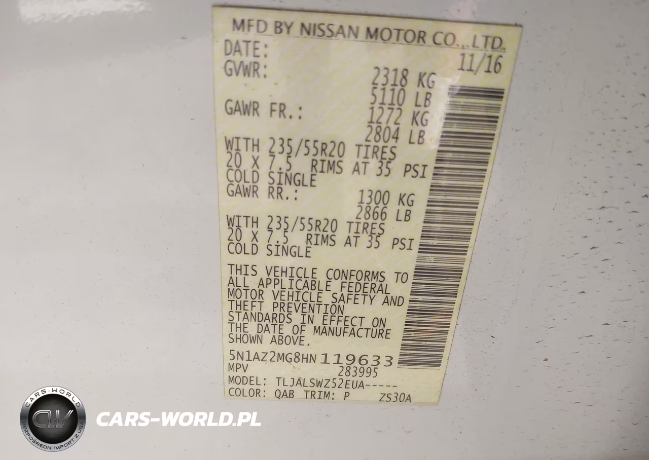2017 Nissan Murano Platinum VIN:5N1AZ2MG8HN119633 - 9