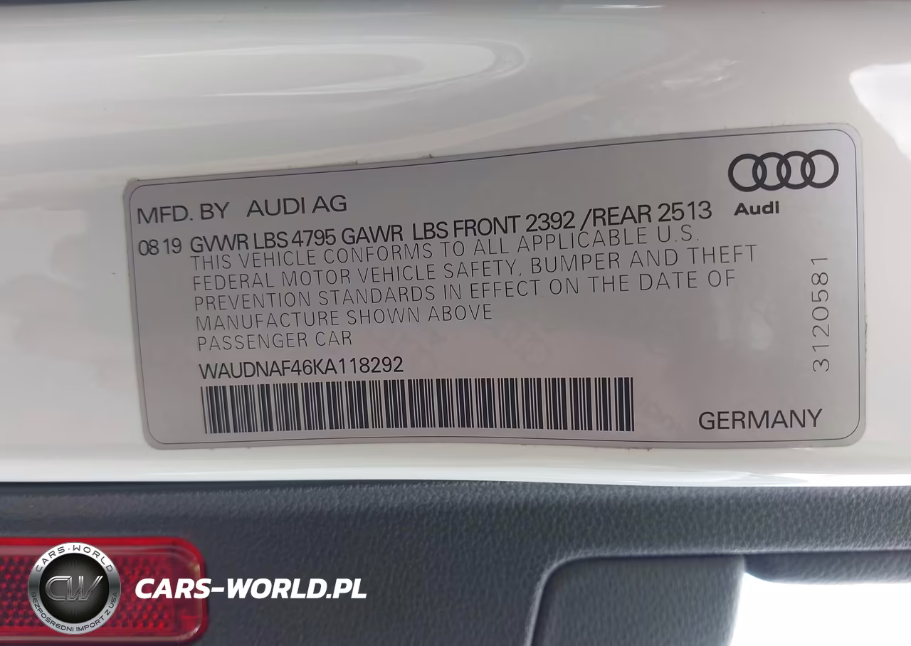 2019 Audi A4 45 Premium VIN:WAUDNAF46KA118292 - 9