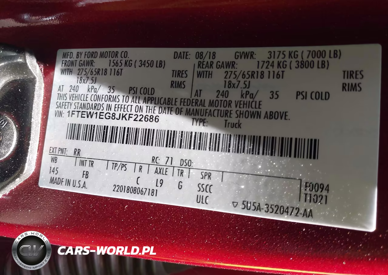 2018 Ford F-150 Xlt VIN:1FTEW1EG8JKF22686 - 9