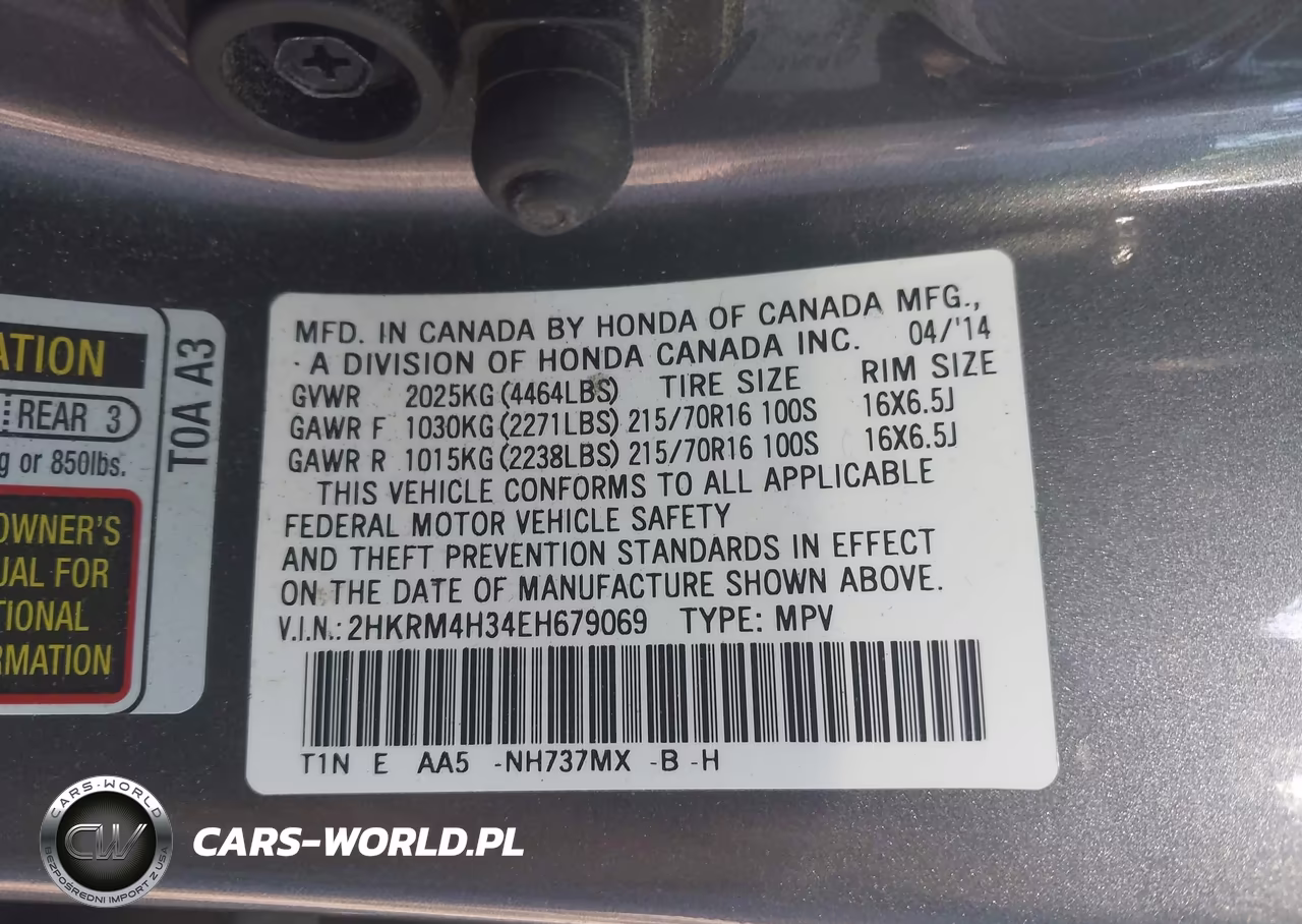 2014 Honda Cr-V Lx VIN:2HKRM4H34EH679069 - 9