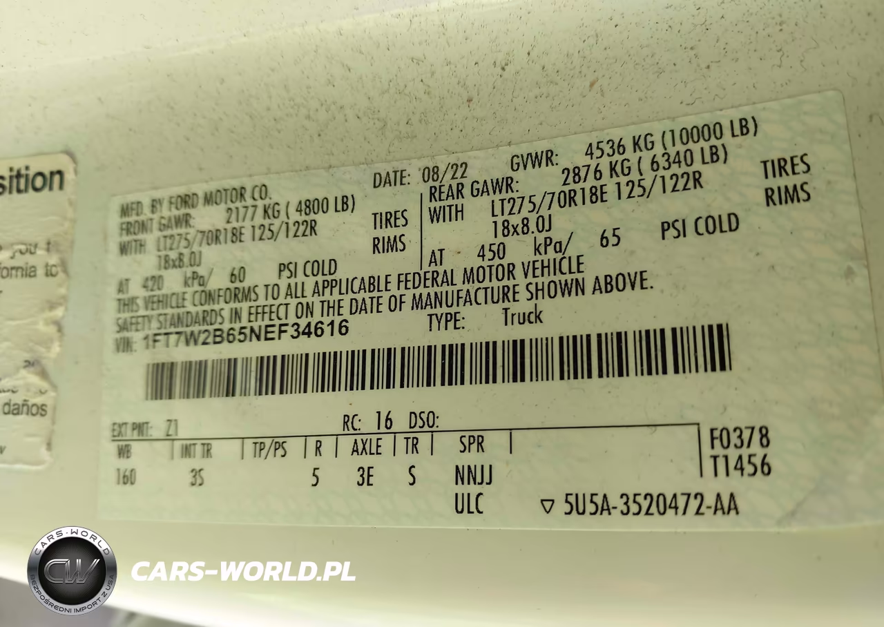 2022 Ford F-250 Xlt VIN:1FT7W2B65NEF34616 - 9