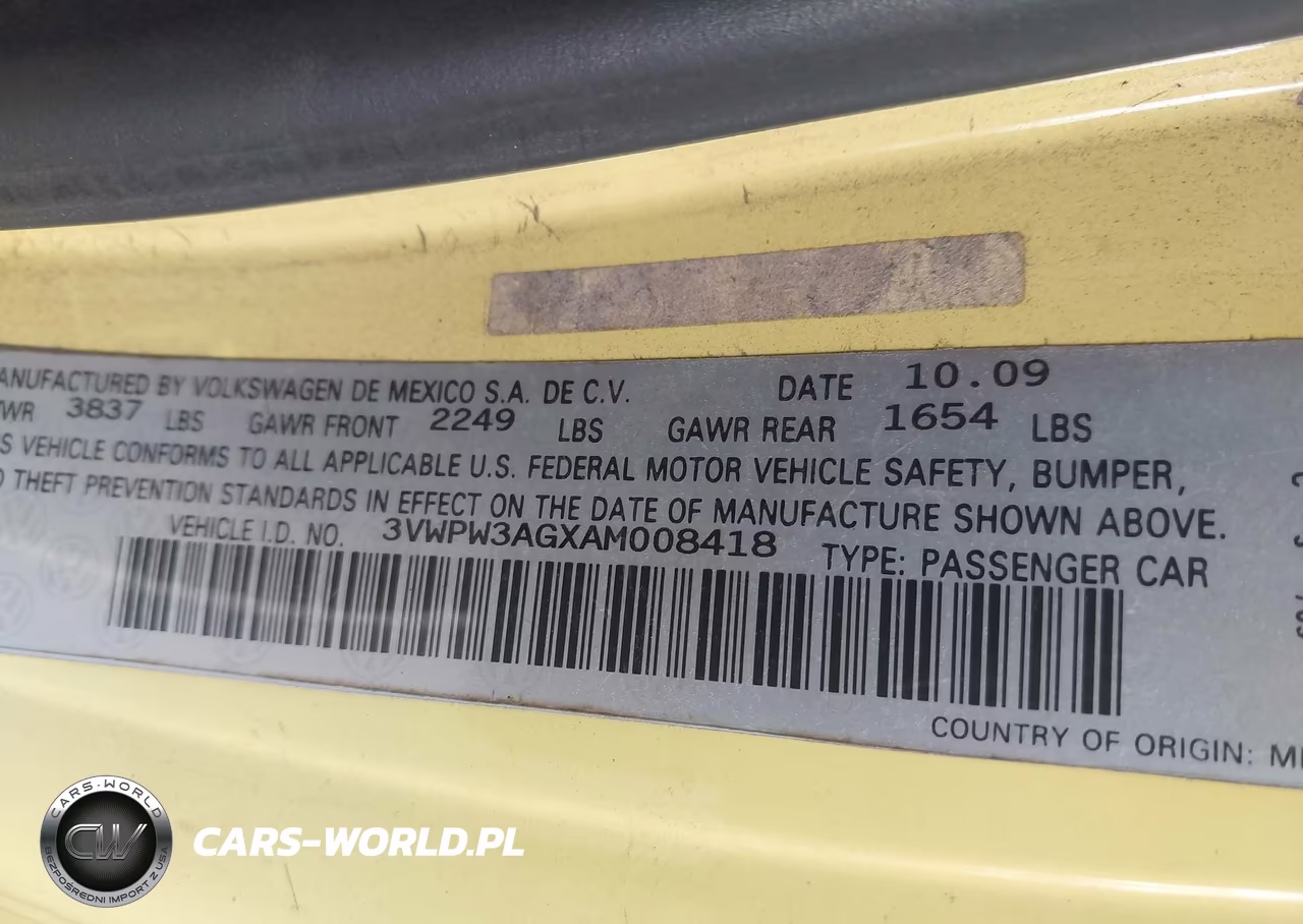 2010 Volkswagen New Beetle 2.5L Final Edition VIN:3VWPW3AGXAM008418 - 9