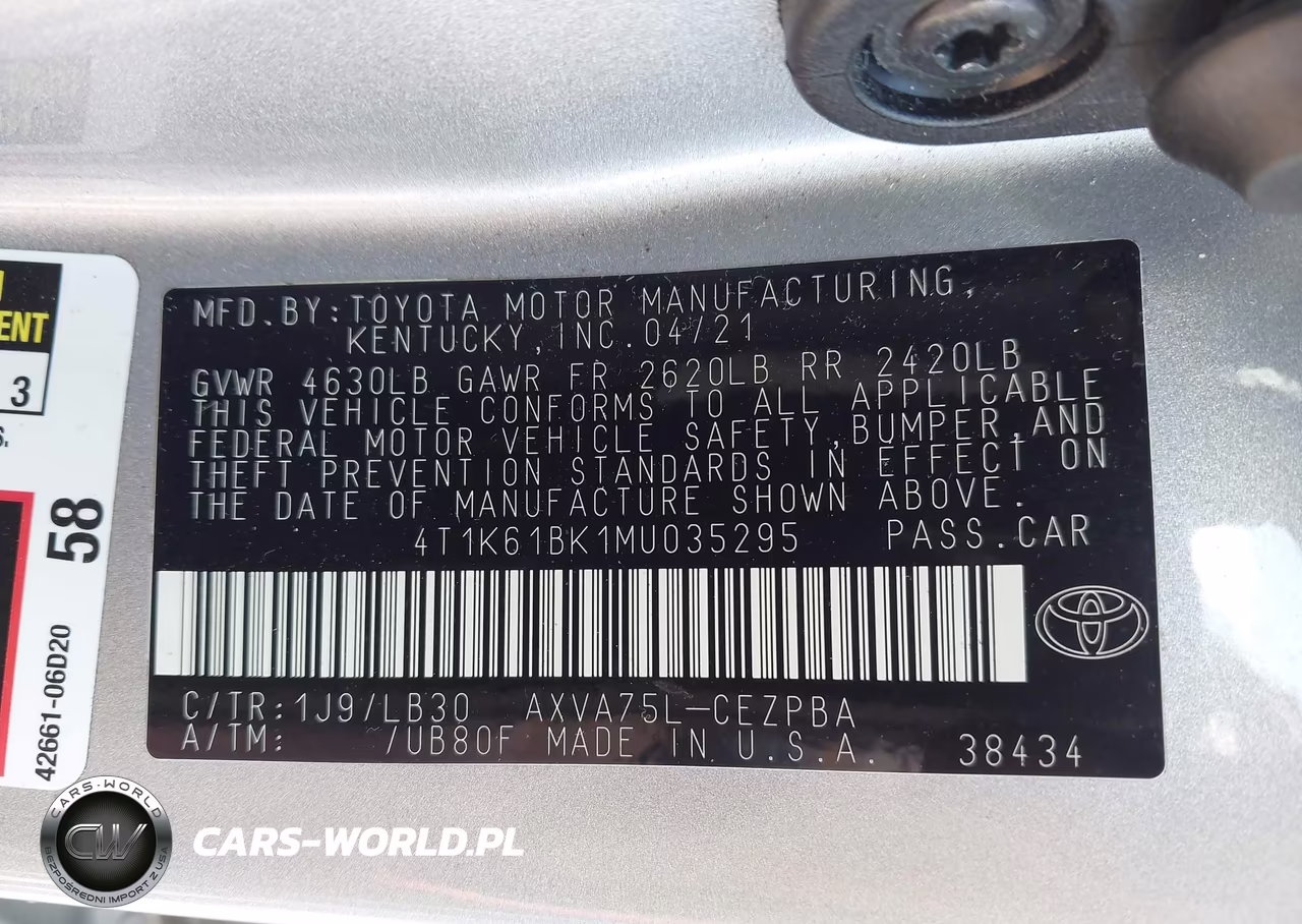 2021 Toyota Camry Xse Awd VIN:4T1K61BK1MU035295 - 9