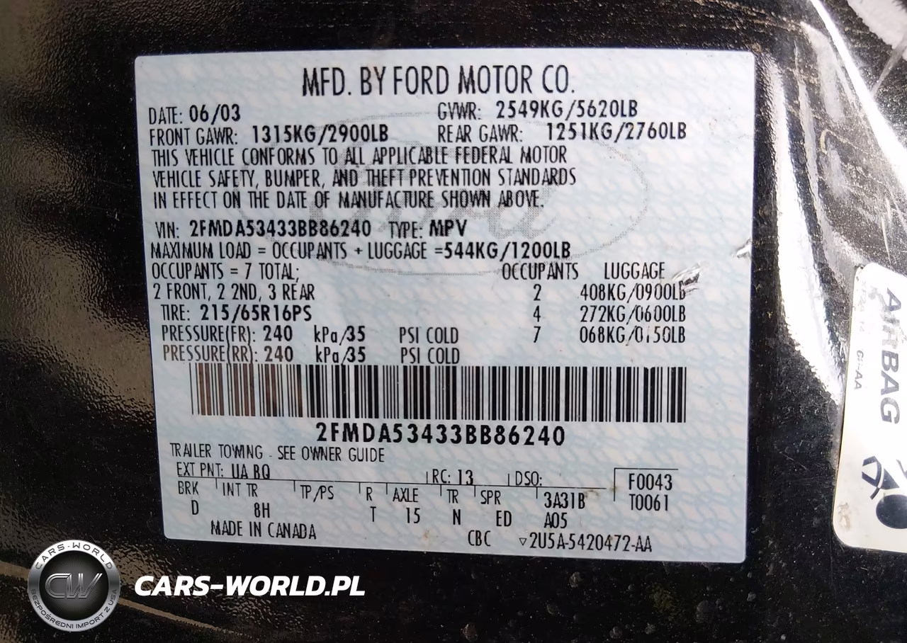 2003 Ford Windstar Sel VIN:2FMDA53433BB86240 - 9