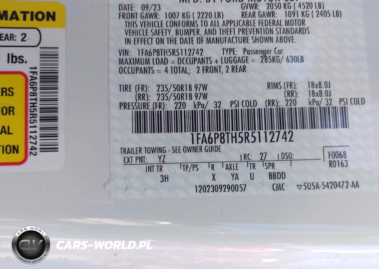 2024 Ford Mustang Ecoboost Premium Fastback VIN:1FA6P8TH5R5112742 - 9