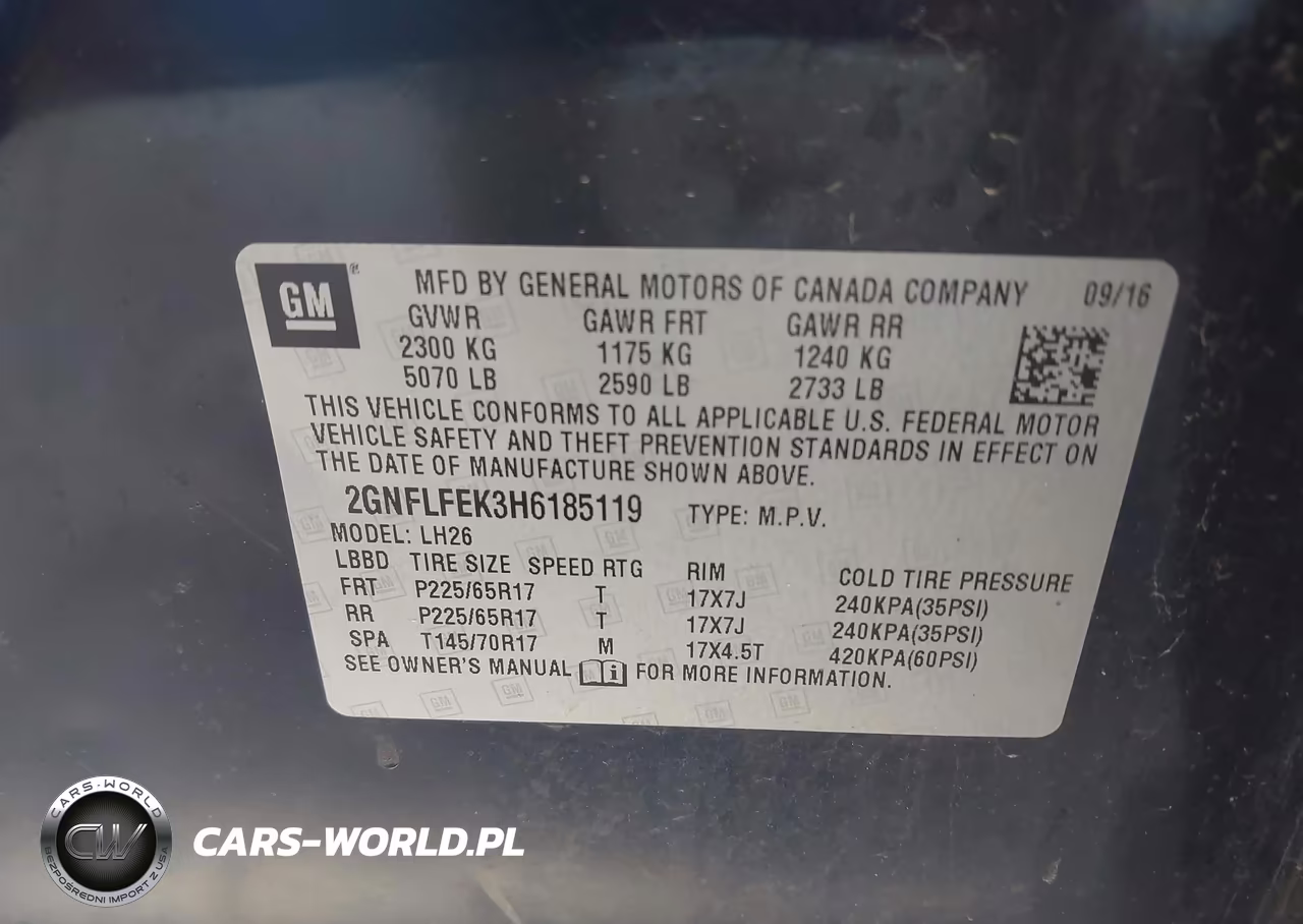 2017 Chevrolet Equinox Lt VIN:2GNFLFEK3H6185119 - 9