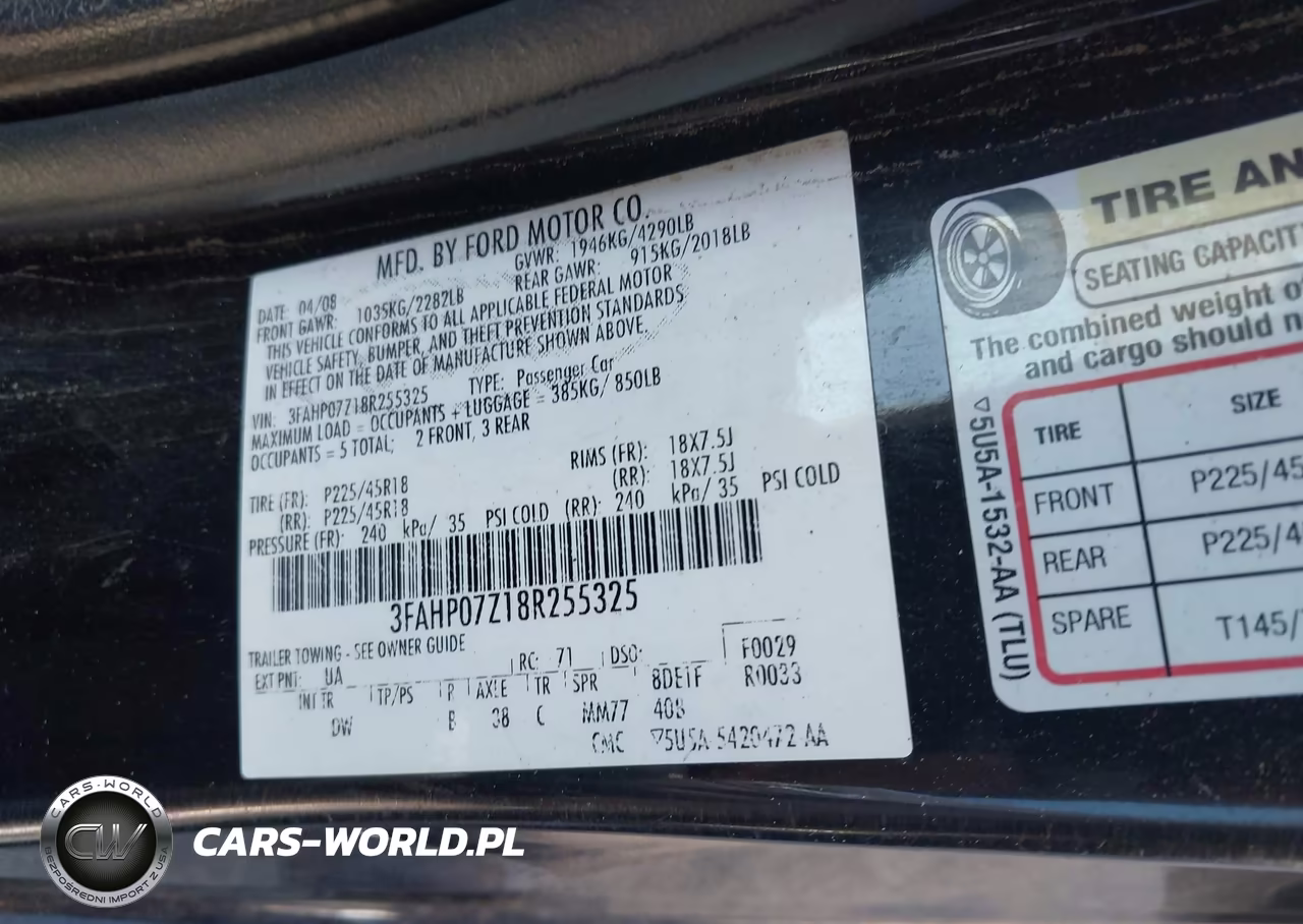2008 Ford Fusion Se VIN:3FAHP07Z18R255325 - 9