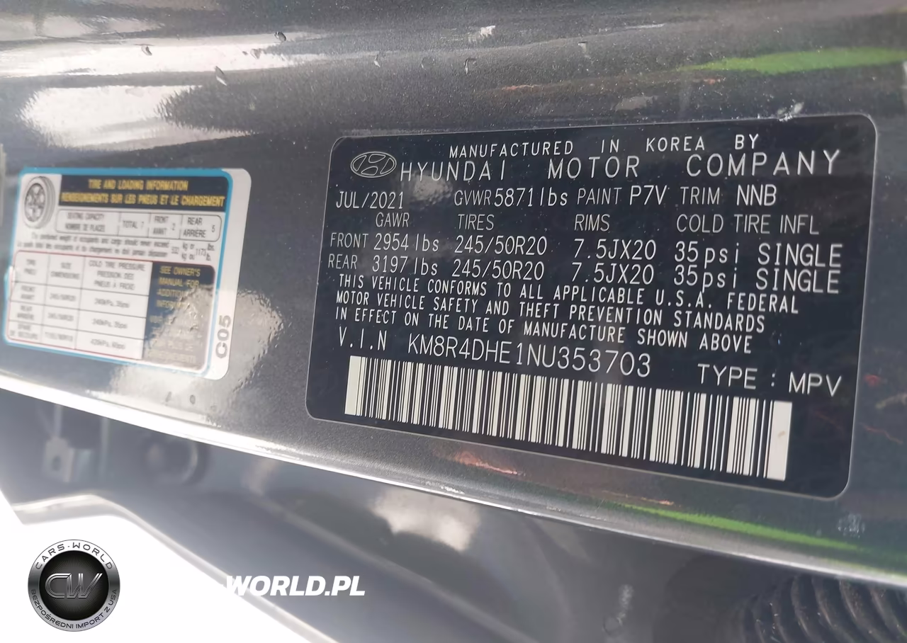 2022 Hyundai Palisade Sel VIN:KM8R4DHE1NU353703 - 9