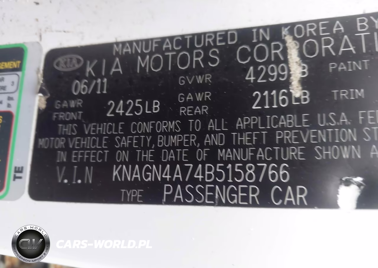 2011 Kia Optima Ex VIN:KNAGN4A74B5158766 - 9