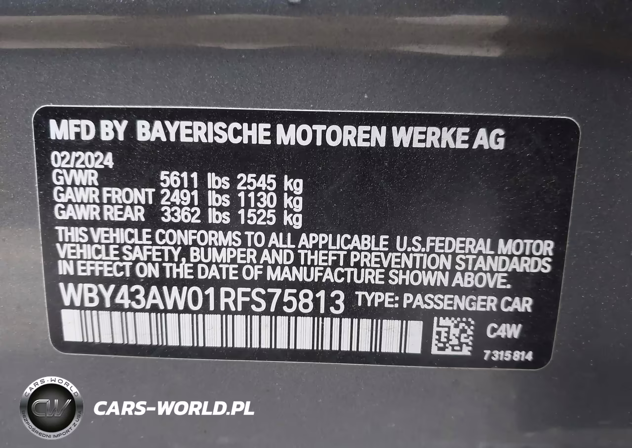 2024 BMW I4 Gran Coupe Edrive35 VIN:WBY43AW01RFS75813 - 9