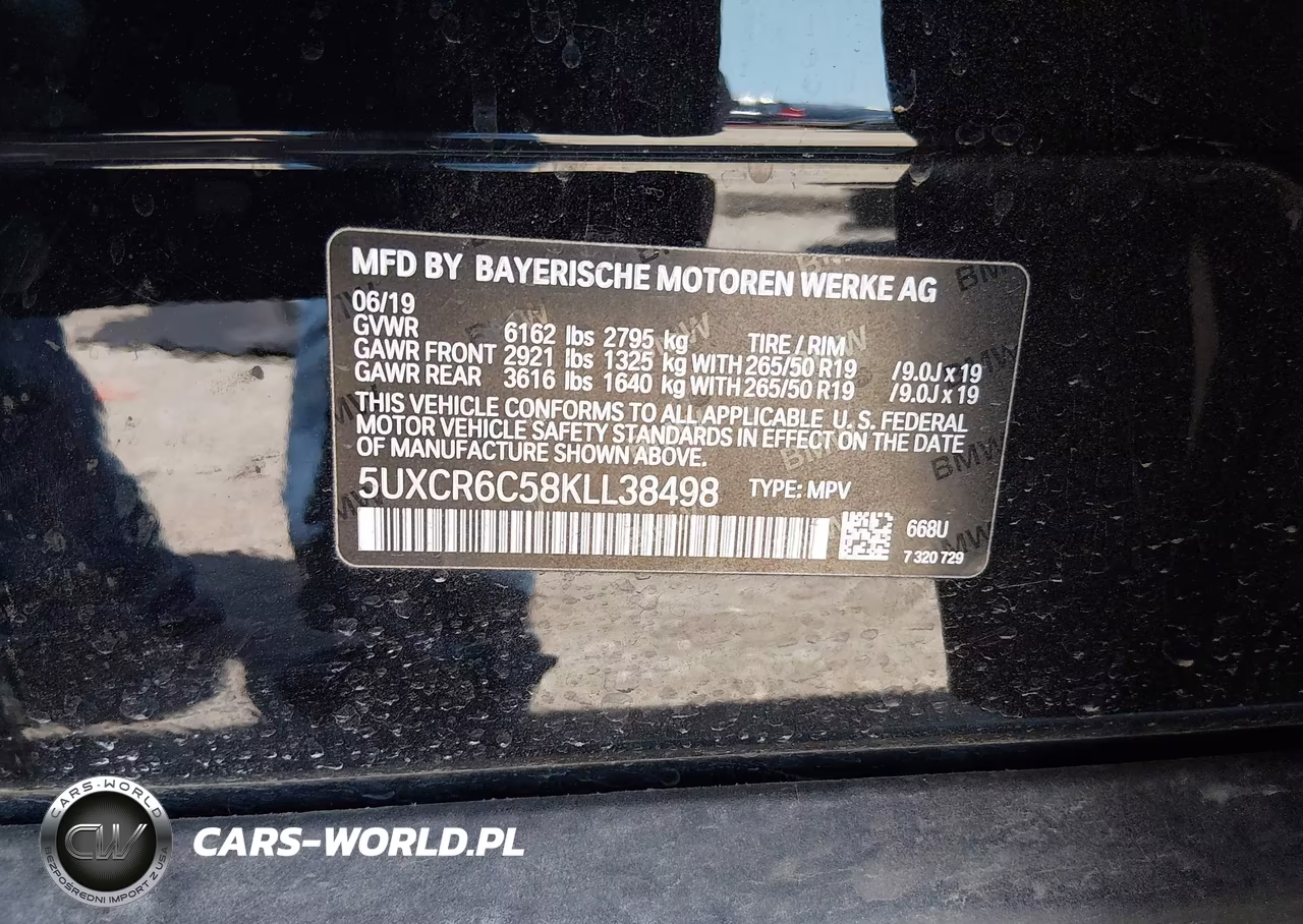 2019 BMW X5 xDrive40I VIN:5UXCR6C58KLL38498 - 9