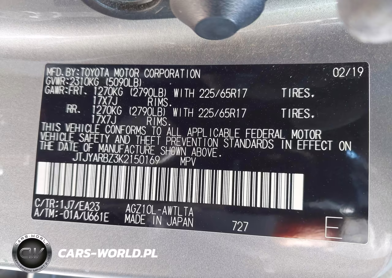 2019 Lexus Nx 300 VIN:JTJYARBZ3K2150169 - 9