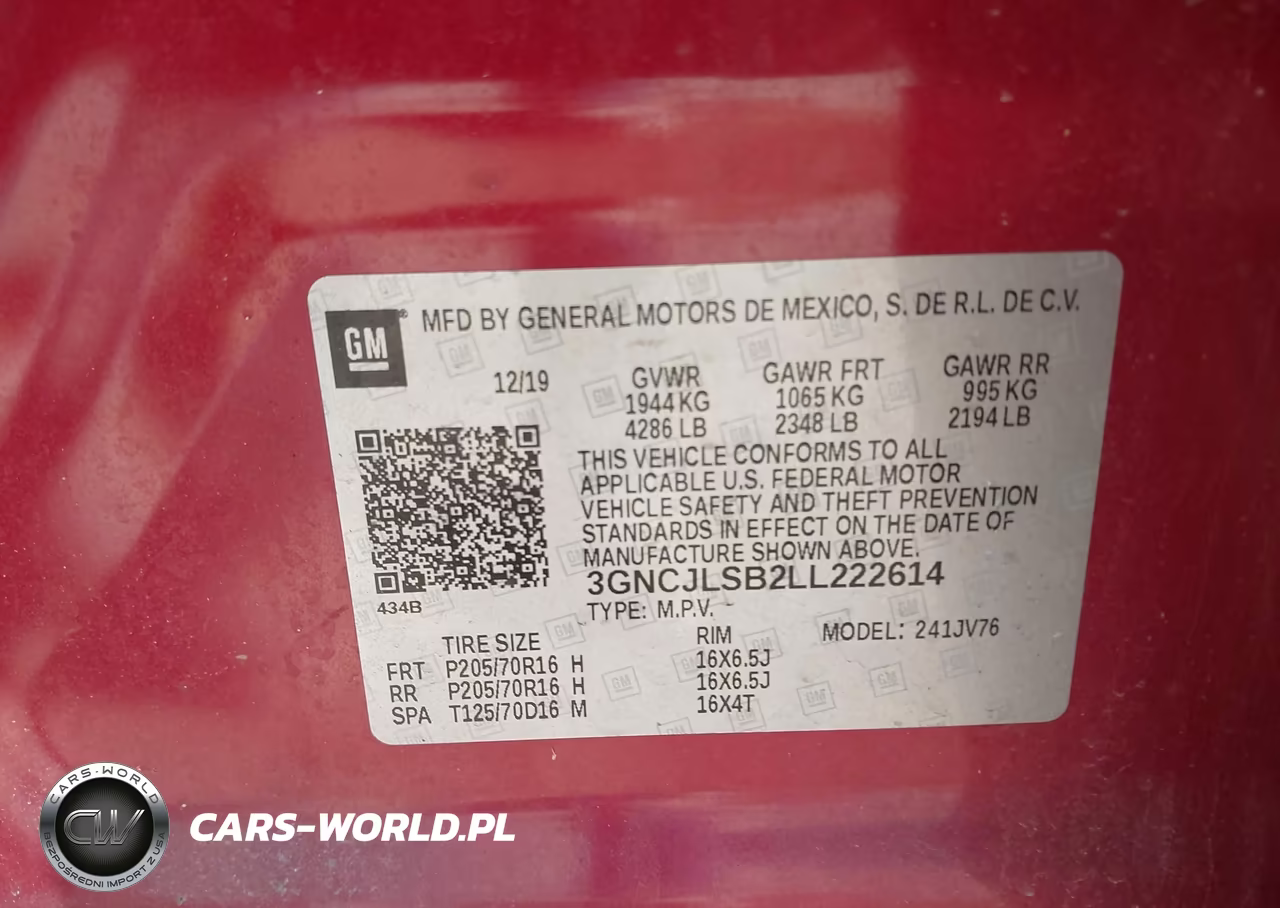 2020 Chevrolet Trax Fwd Lt VIN:3GNCJLSB2LL222614 - 9