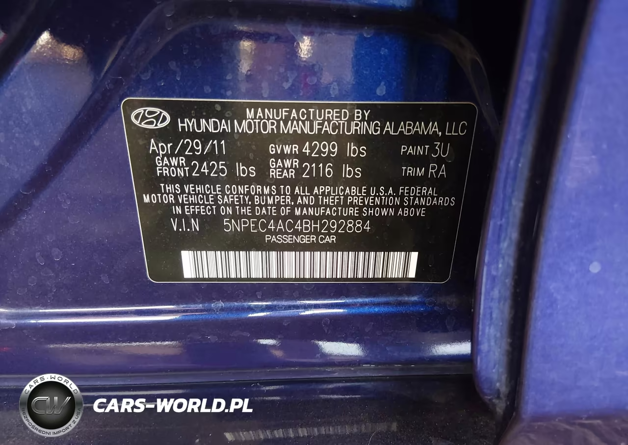 2011 Hyundai Sonata Se VIN:5NPEC4AC4BH292884 - 9