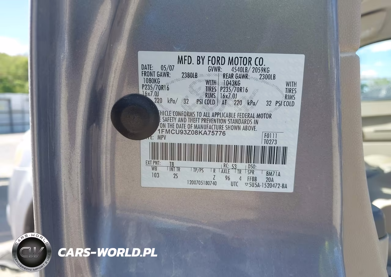 2008 Ford Escape Xlt VIN:1FMCU93Z08KA75776 - 9