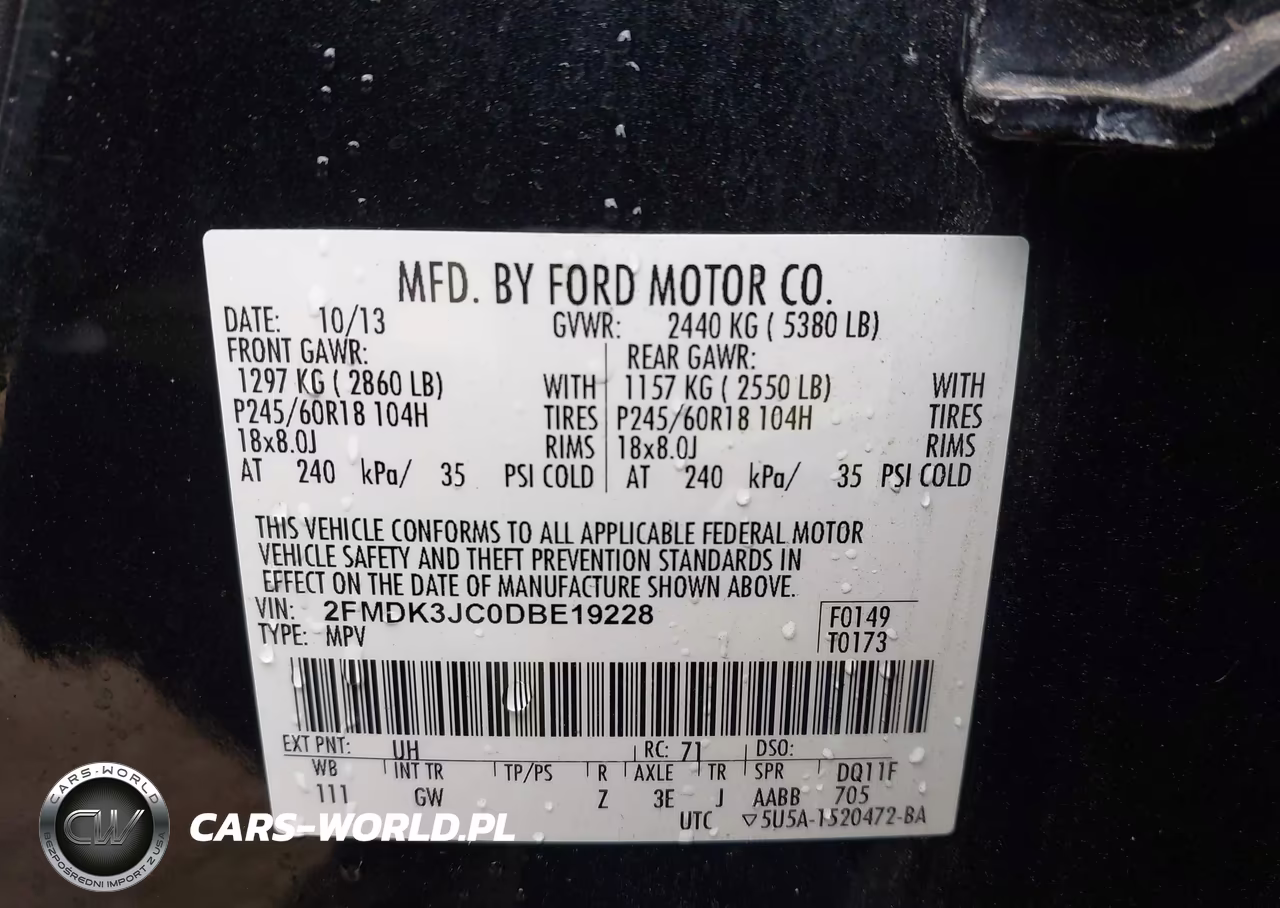 2013 Ford Edge Sel VIN:2FMDK3JC0DBE19228 - 9