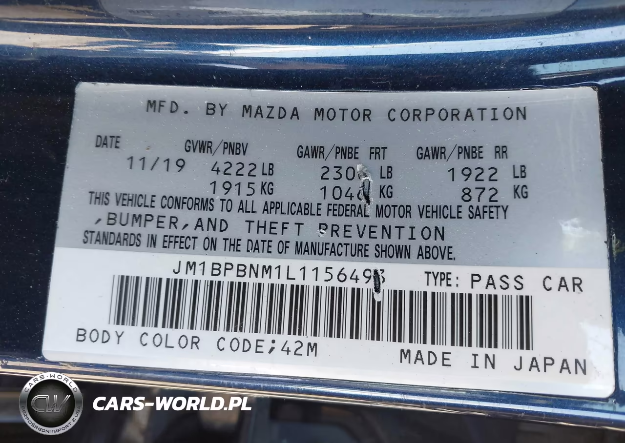2020 Mazda Mazda3 Premium Package VIN:JM1BPBNM1L1156493 - 9