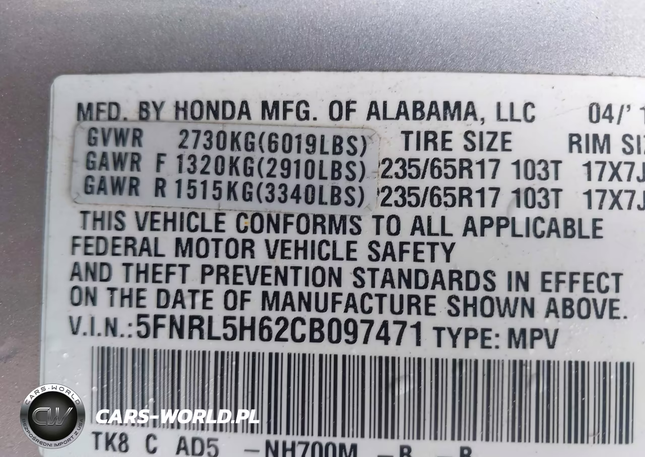 2012 Honda Odyssey Ex-L VIN:5FNRL5H62CB097471 - 9