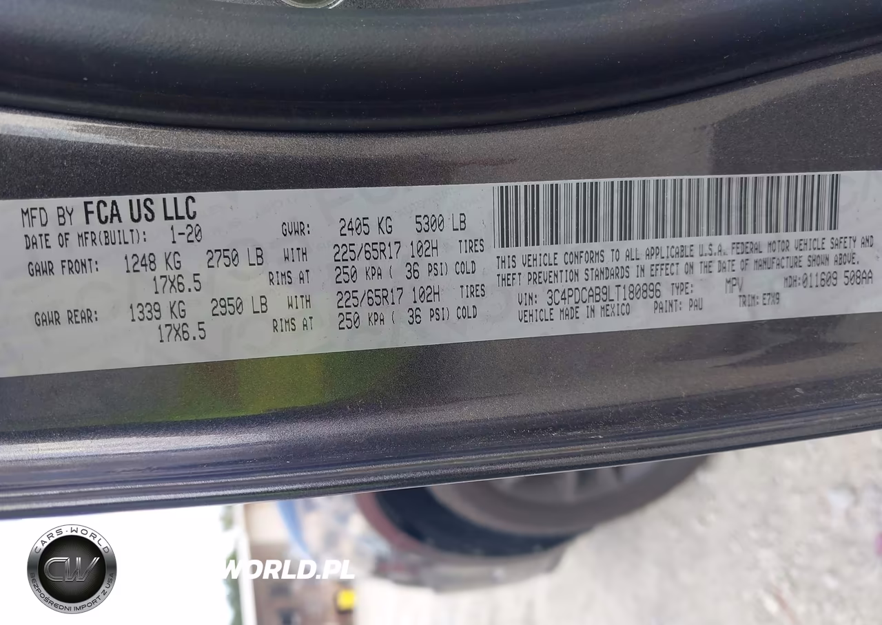 2020 Dodge Journey Se Value VIN:3C4PDCAB9LT180896 - 9