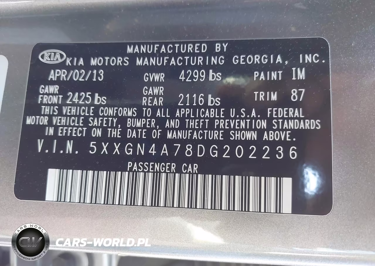 2013 Kia Optima Ex VIN:5XXGN4A78DG202236 - 9