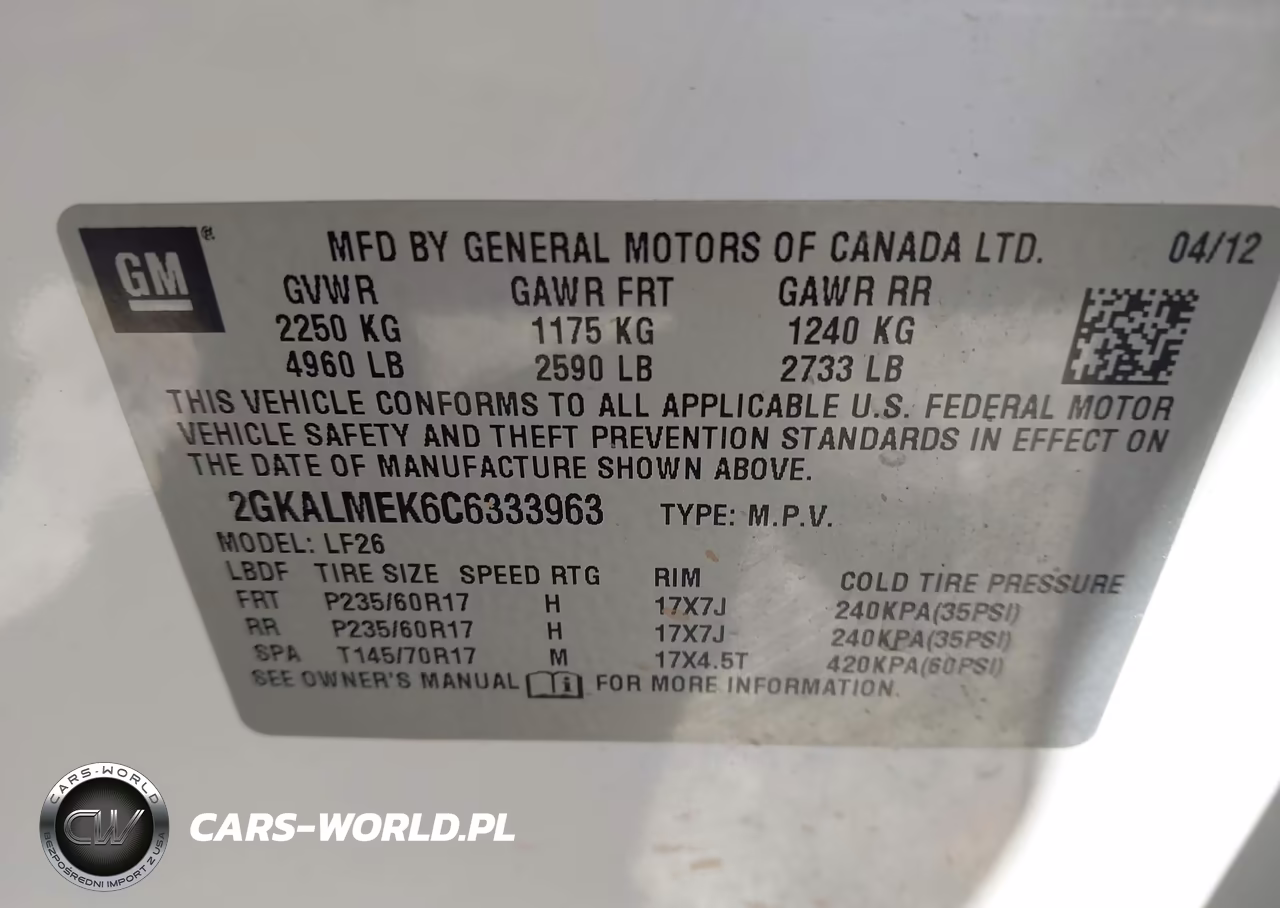2012 GMC Terrain Sle-1 VIN:2GKALMEK6C6333963 - 9