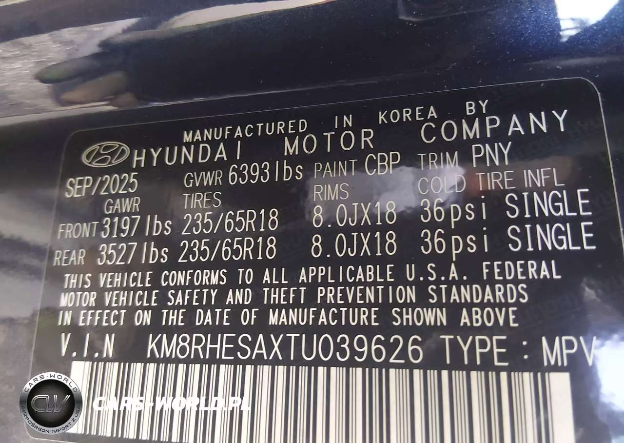 2026 Hyundai Palisade Hev Sel Premium 8P VIN:KM8RHESAXTU039626 - 9