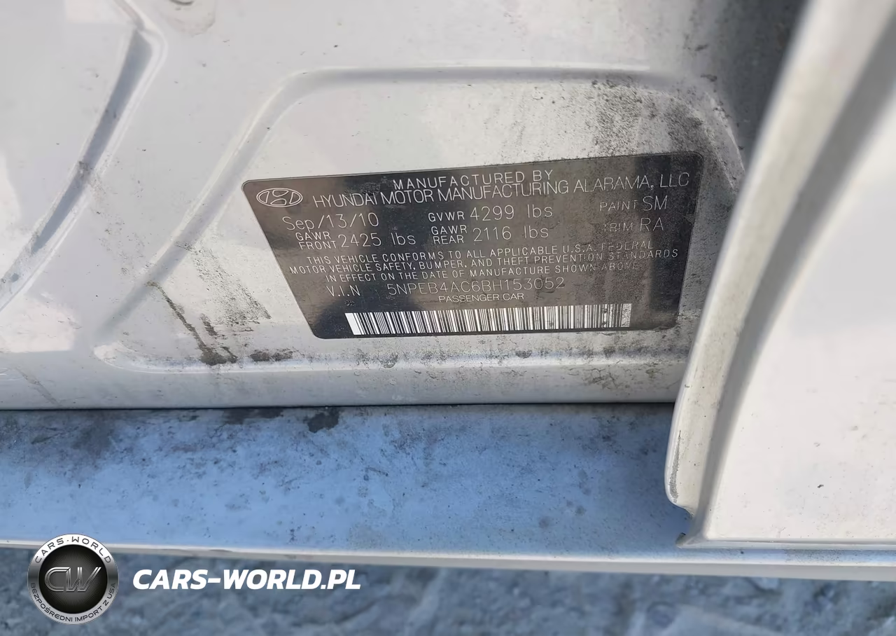 2011 Hyundai Sonata Gls VIN:5NPEB4AC6BH153052 - 9