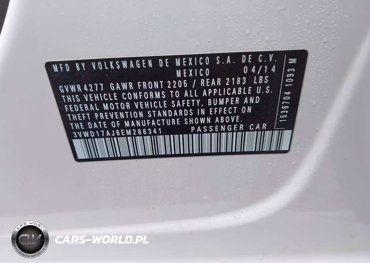 2014 Volkswagen Jetta 1.8T Se VIN:3VWD17AJ6EM286341 - 9