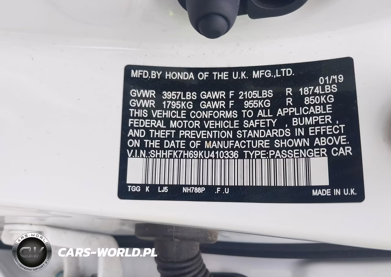 2019 Honda Civic Ex VIN:SHHFK7H69KU410336 - 9