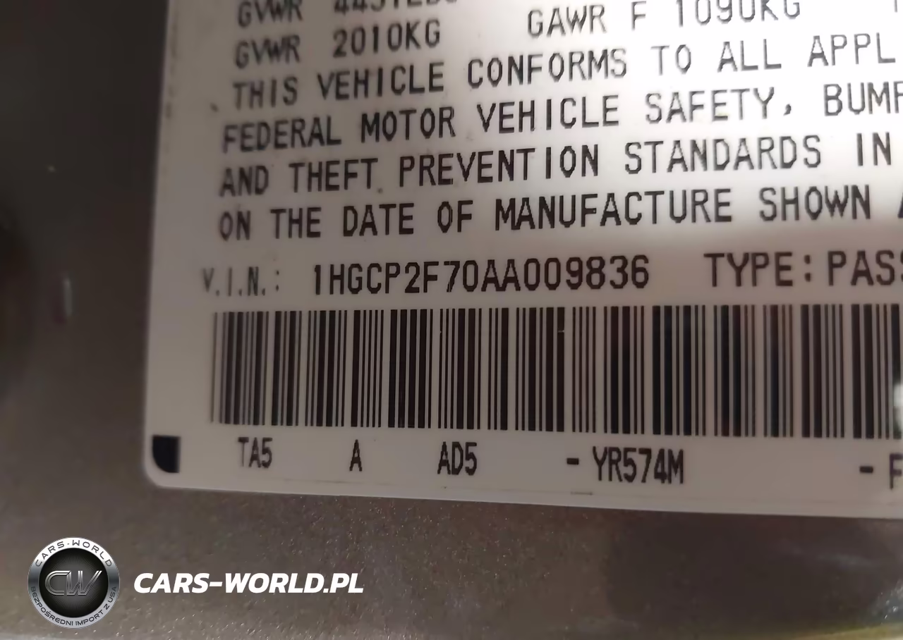 2010 Honda Accord 2.4 Ex VIN:1HGCP2F70AA009836 - 9
