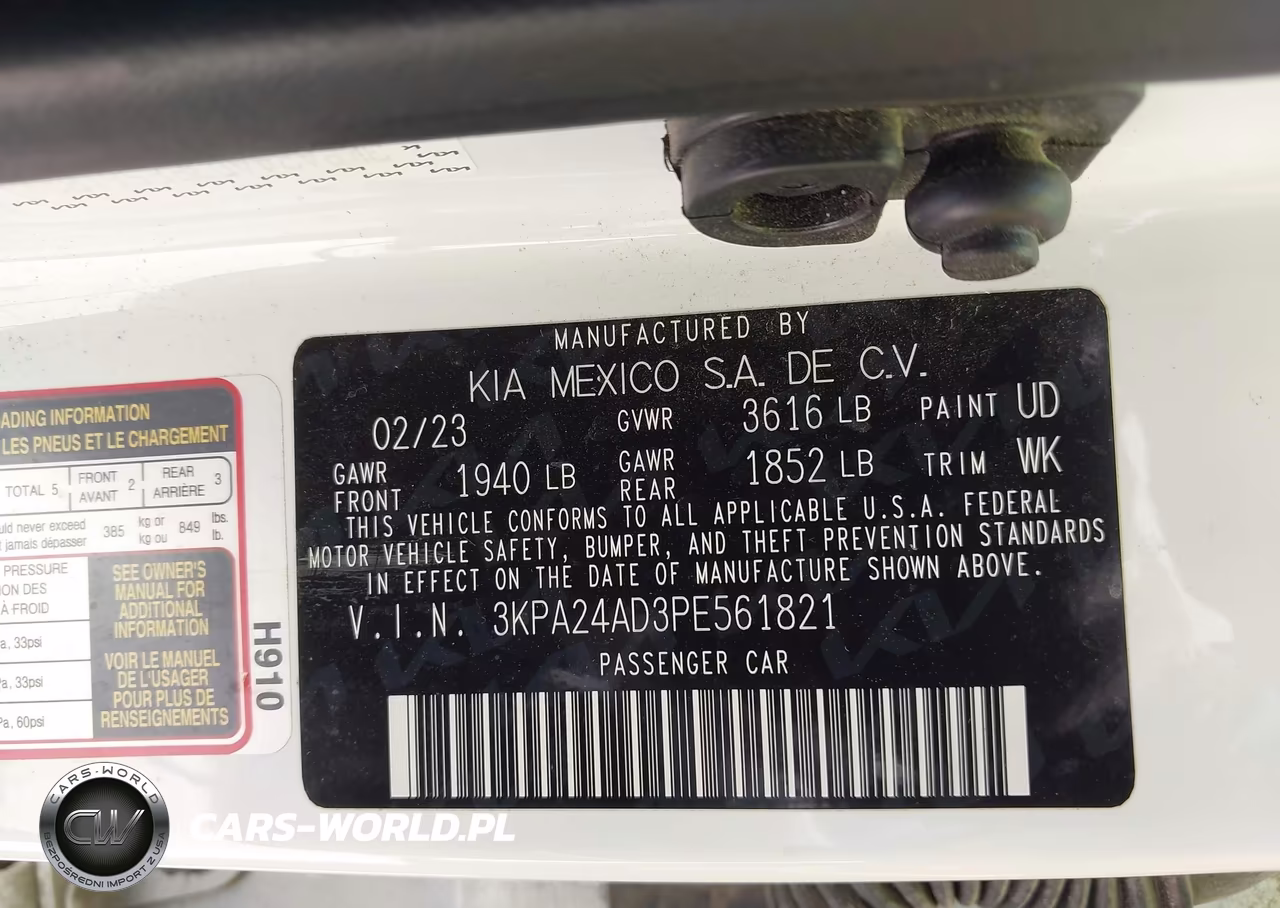 2023 Kia Rio Lx VIN:3KPA24AD3PE561821 - 9