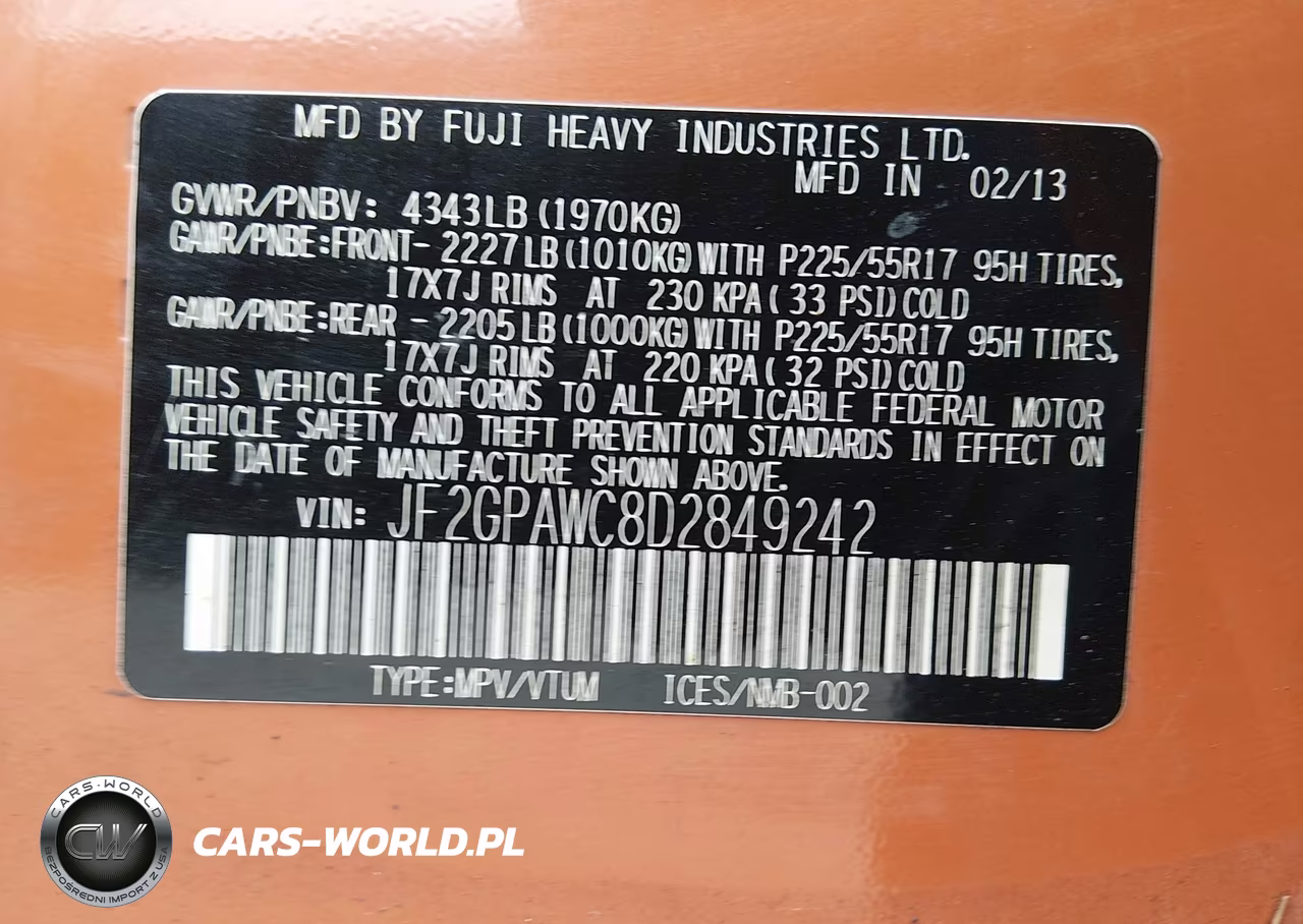 2013 Subaru Xv Crosstrek 2.0I Premium VIN:JF2GPAWC8D2849242 - 9