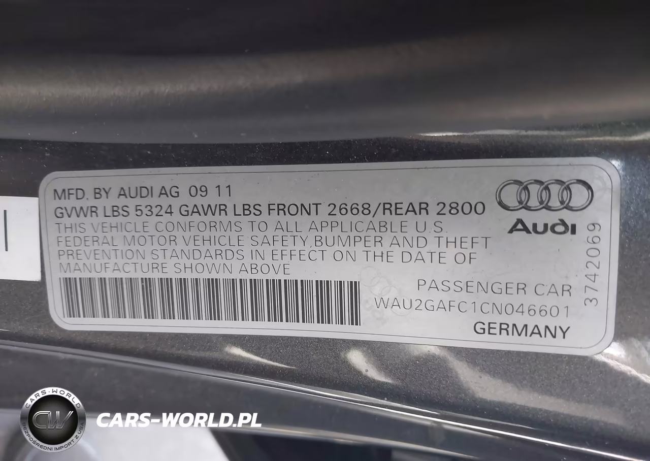 2012 Audi A7 Premium VIN:WAU2GAFC1CN046601 - 9