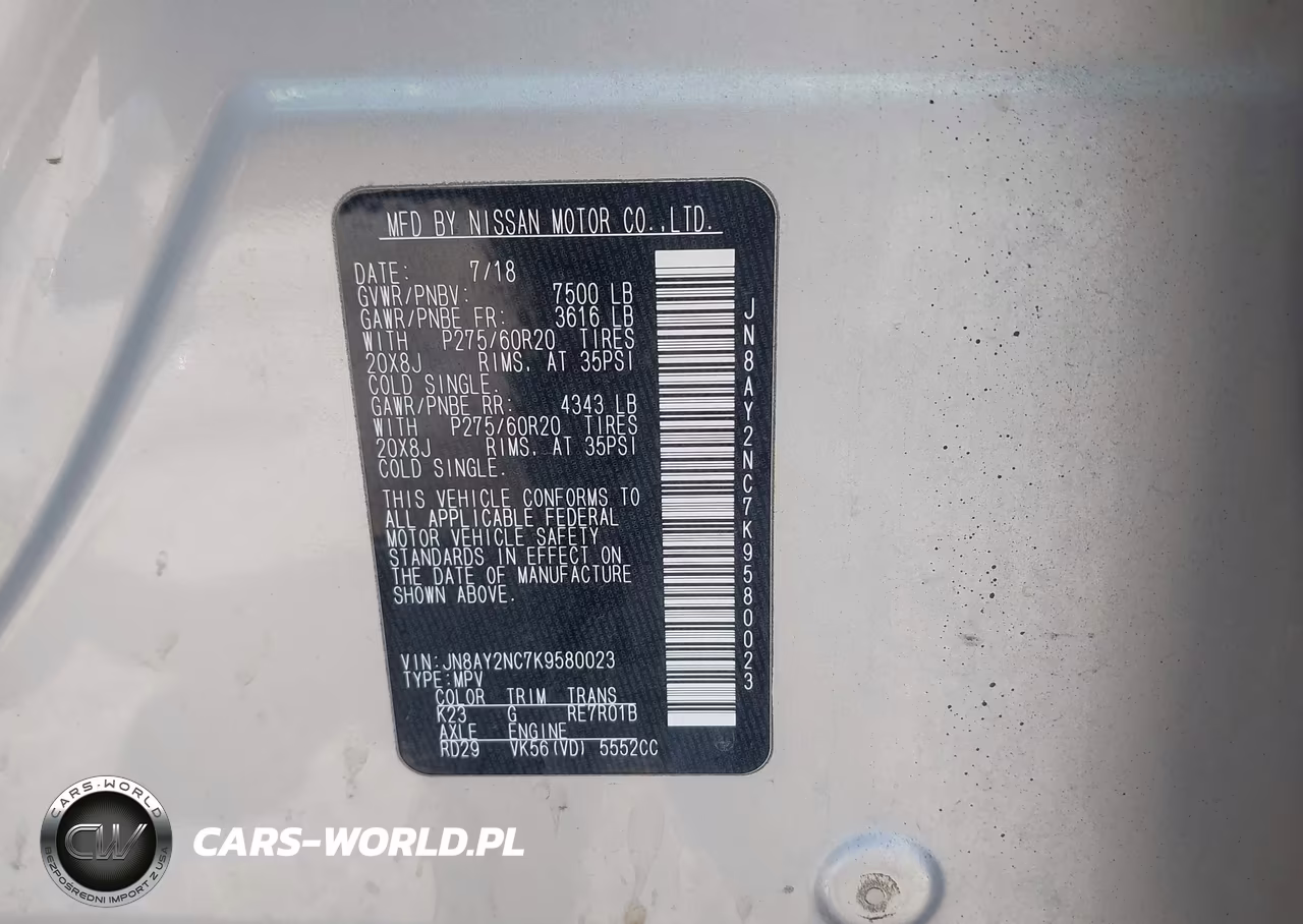 2019 Nissan Armada Platinum VIN:JN8AY2NC7K9580023 - 9
