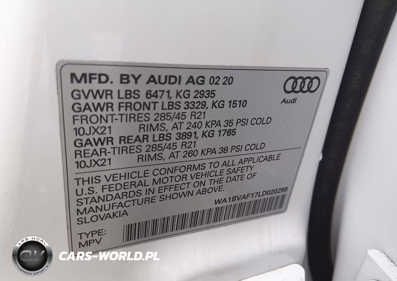 2020 Audi Q8 Premium Plus 55 Tfsi Quattro Tiptronic VIN:WA1BVAF17LD020298 - 9