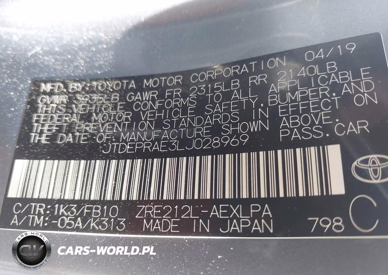 2020 Toyota Corolla Le VIN:JTDEPRAE3LJ028969 - 9