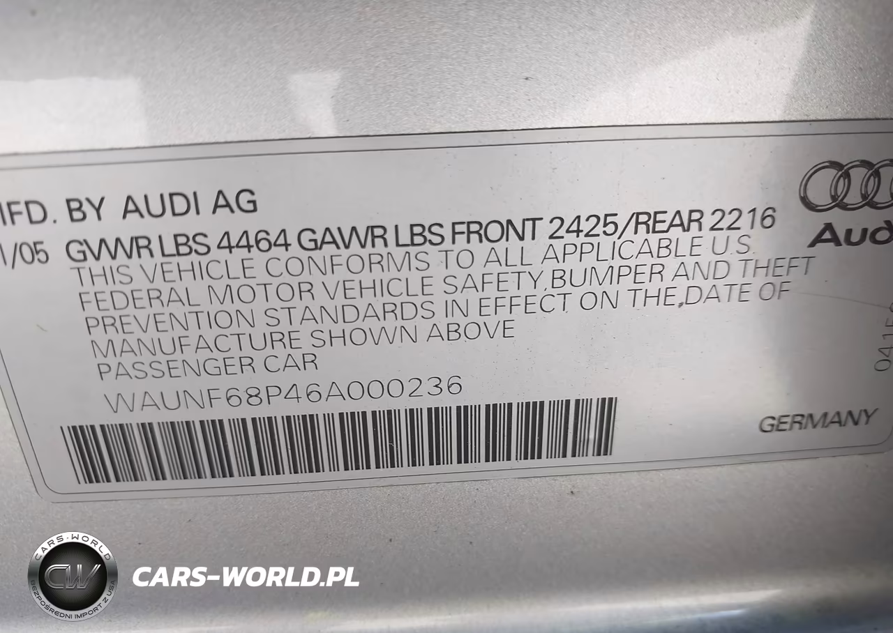 2006 Audi A3 2.0T VIN:WAUNF68P46A000236 - 9